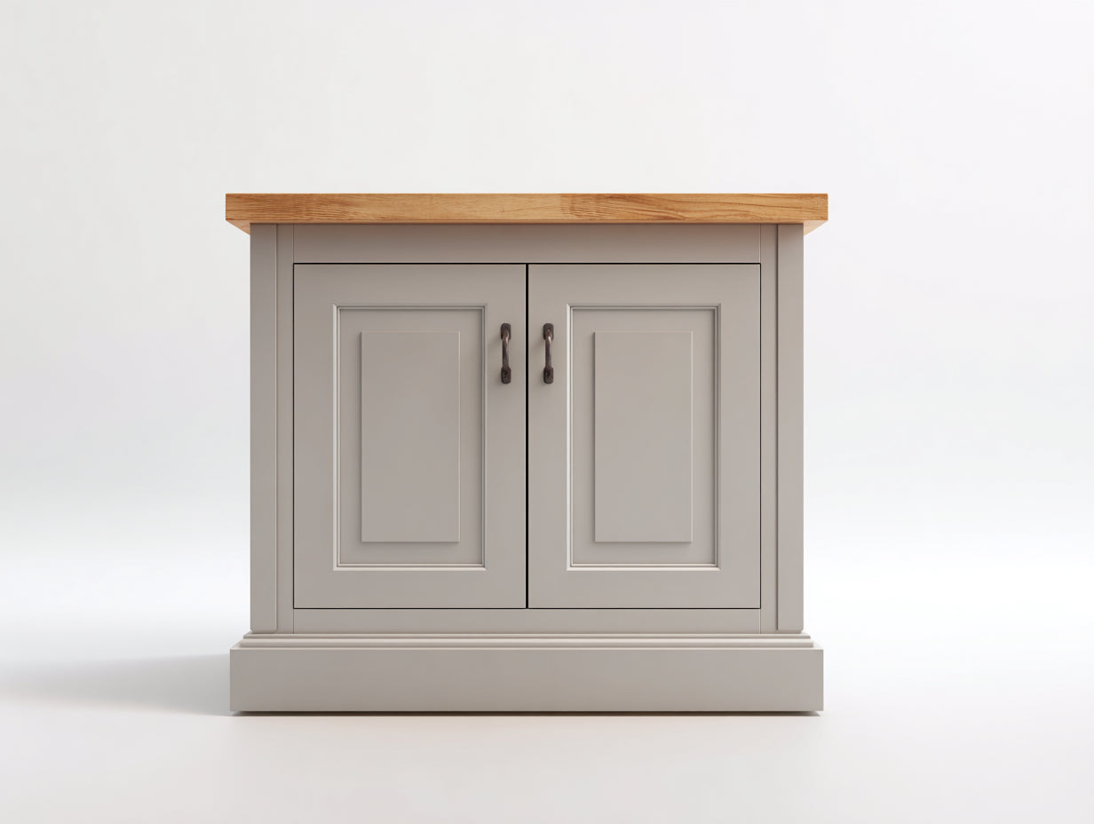 Aparadores de MDF 100x40x85 cm - Gris claro-Madera natural - Estilo moderno clásico para salón y comedor
