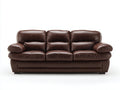 Sofás 3 plazas de piel sintética 220x92x86 cm - Marrón oscuro - Estilo clásico para salón