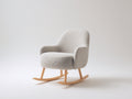 Mecedoras de tela borreguito 75x86x82 cm - gris claro y madera natural - base balancín compacta