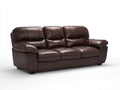 Sofás 3 plazas de polipiel acolchada 215x88x88 cm - Marrón oscuro - Diseño moderno