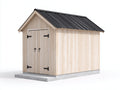 Casetas de jardín de madera 220x160x210 cm - madera natural y negro - para exterior con 2 puertas