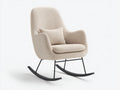 Mecedoras de tejido bouclé 75x87x96 cm color blanco crema y negro para salón - base de balanceo - diseño moderno