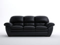 Sofás 3 plazas de piel sintética 220x92x90 cm - negro - para salón con brazos acolchados
