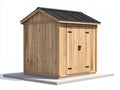 Casetas de jardín de madera 213x191x225 cm color madera natural y negro para exterior - 2 puertas - techo inclinado