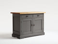 Aparadores de madera 120x45x90 cm - Gris oscuro-Madera natural - Estilo rústico moderno para salón y comedor