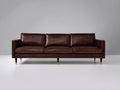 Sofás 3 plazas de piel sintética 225x88x82 cm - Marrón oscuro - Estilo moderno para salón