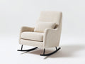 Mecedoras tapizadas en tejido bouclé 80x88x95 cm - Blanco crema-Negro - Estilo moderno para salón