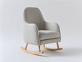 Mecedoras de tela bouclé 80x72x90 cm - Gris claro-Natural - Base de madera